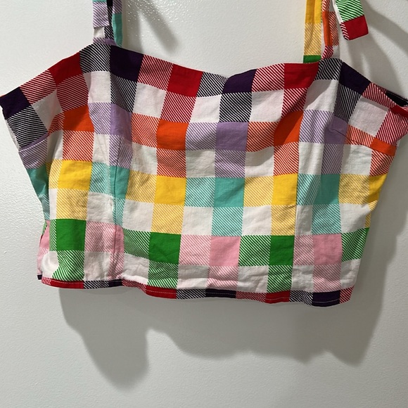 Colorful Plaid Crop Top - Picture 2 of 7
